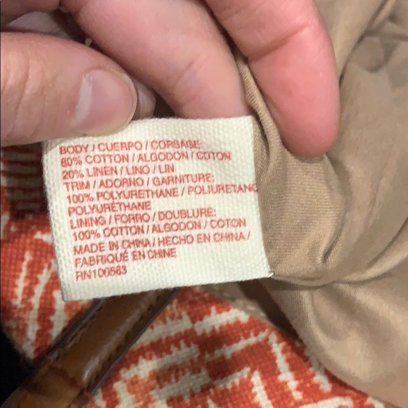 Lucky Brand Geometric Red and Tan Tote - Picture 5 of 6